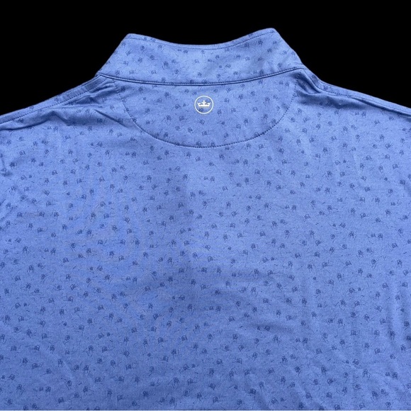 Peter Millar Mens Perth Carts Performance Quarter-Zip Top Port Blue Sz M & XL - Picture 6 of 9